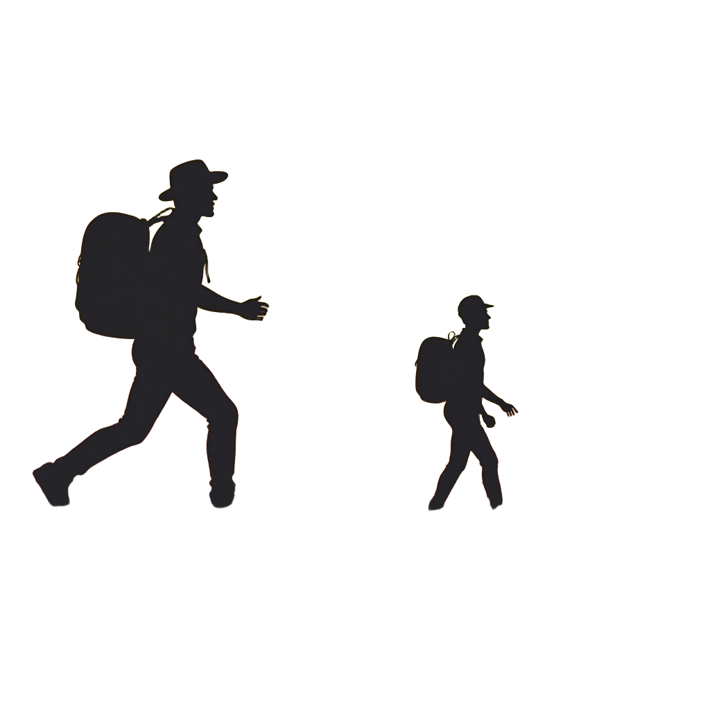 Silhouettes of Hikers